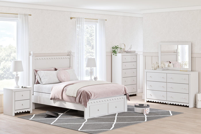 Mollviney White Bedroom Mirror - Ella Furniture