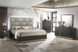 Mona Gray Upholstered LED Bedroom Set - Ella Furniture