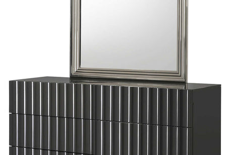 Mona Gray Upholstered LED Bedroom Set - Ella Furniture