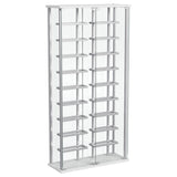Montara Tempered Glass Wine Storage LED Curio Cabinet Chrome 182037 - Ella Furniture