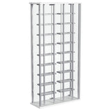 Montara Tempered Glass Wine Storage LED Curio Cabinet Chrome 182037 - Ella Furniture