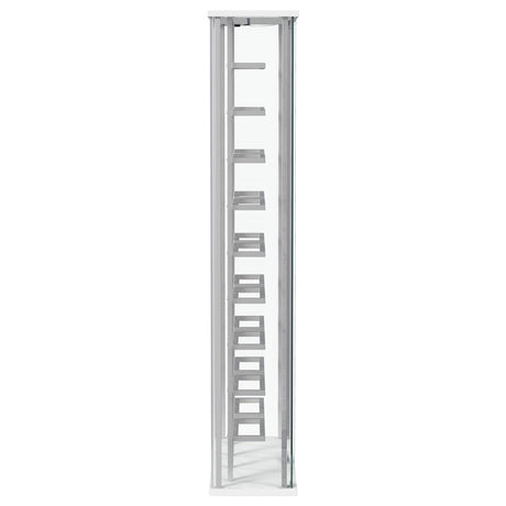 Montara Tempered Glass Wine Storage LED Curio Cabinet Chrome 182037 - Ella Furniture
