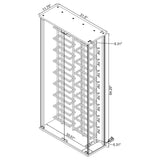 Montara Tempered Glass Wine Storage LED Curio Cabinet Chrome 182037 - Ella Furniture