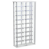 Montara Tempered Glass Wine Storage LED Curio Cabinet Chrome 182037 - Ella Furniture