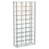 Montara Tempered Glass Wine Storage LED Curio Cabinet Chrome 182037 - Ella Furniture