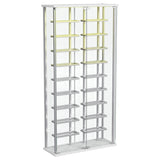 Montara Tempered Glass Wine Storage LED Curio Cabinet Chrome 182037 - Ella Furniture