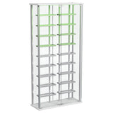 Montara Tempered Glass Wine Storage LED Curio Cabinet Chrome 182037 - Ella Furniture