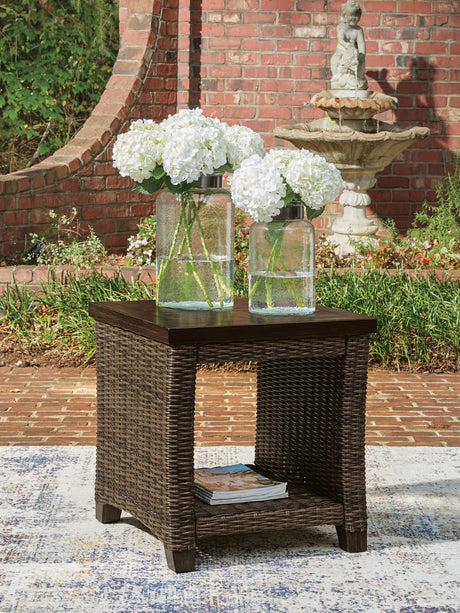 Monterey Point Dark Brown Outdoor End Table from Ella Furniture