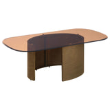 Morena Rectangular Coffee Table With Tawny Tempered Glass Top Brushed Bronze 721598 - Ella Furniture