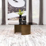 Morena Rectangular Coffee Table With Tawny Tempered Glass Top Brushed Bronze 721598 - Ella Furniture