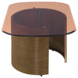 Morena Rectangular Coffee Table With Tawny Tempered Glass Top Brushed Bronze 721598 - Ella Furniture