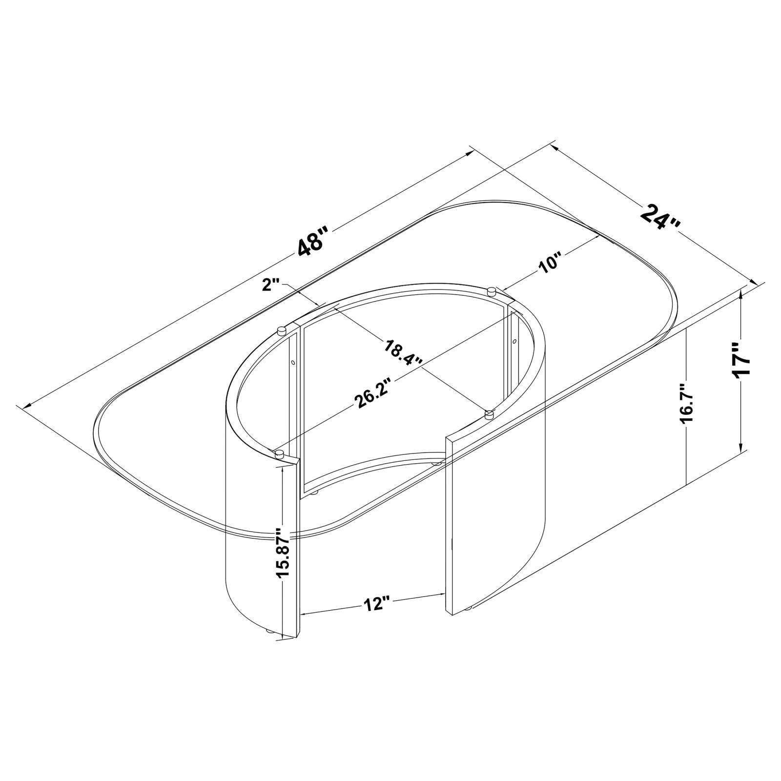 Morena Rectangular Coffee Table With Tawny Tempered Glass Top Brushed Bronze 721598 - Ella Furniture