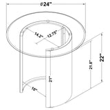 Morena Round End Table With Tawny Tempered Glass Top Brushed Bronze 721597 - Ella Furniture