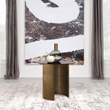 Morena Round End Table With Tawny Tempered Glass Top Brushed Bronze 721597 - Ella Furniture