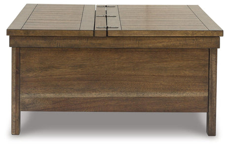 Moriville Grayish Brown Coffee Table With 2 End Tables - Ella Furniture