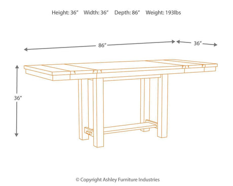 Moriville Grayish Brown Counter Height Dining Table And 4 Barstools And Bench - Ella Furniture