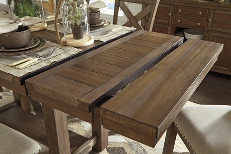 Moriville Grayish Brown Counter Height Dining Table And 4 Barstools - Ella Furniture