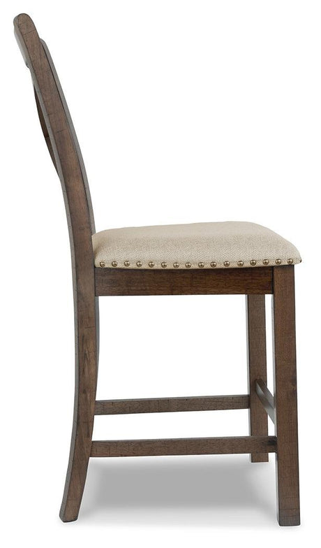 Moriville Grayish Brown Counter Height Dining Table And 6 Barstools - Ella Furniture