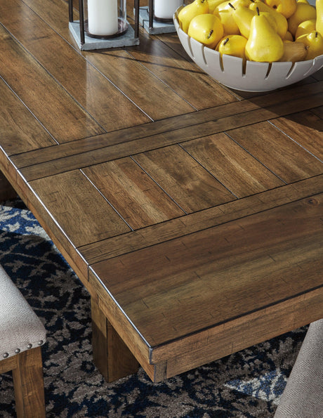 Moriville Grayish Brown Rectangular Dining Room Set - Ella Furniture
