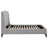 Mosby Upholstered Curved Headboard Eastern King Platform Bed Light Grey 306021Ke - Ella Furniture
