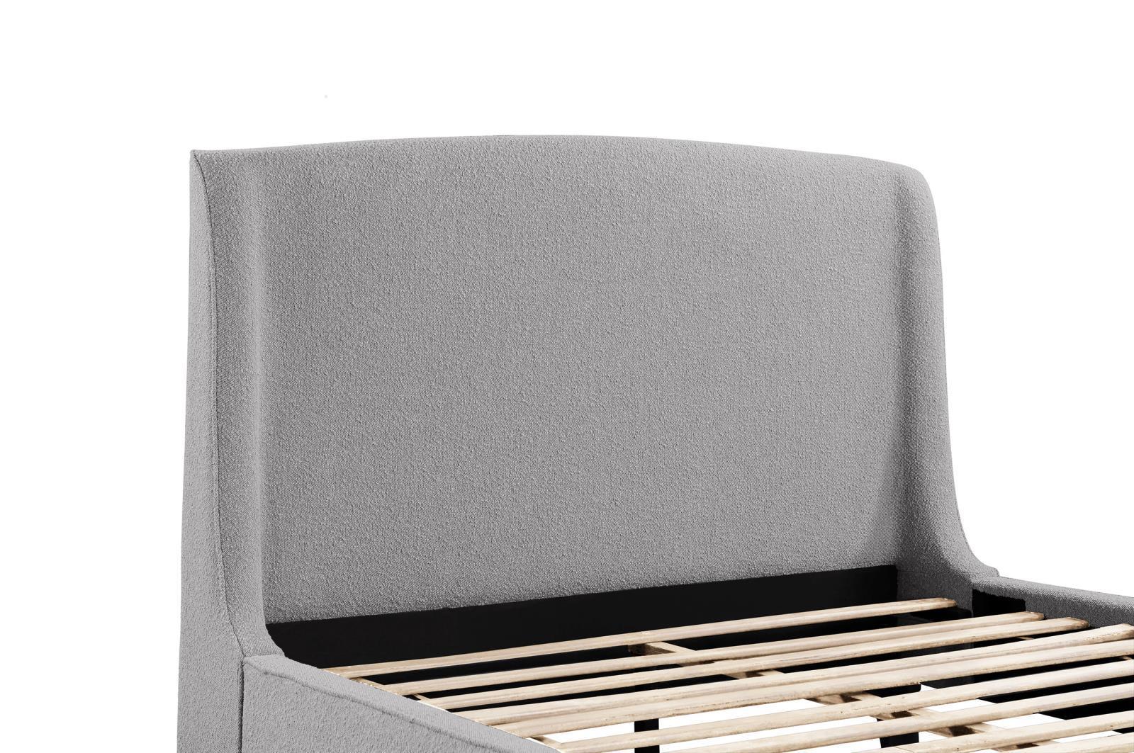Mosby Upholstered Curved Headboard Eastern King Platform Bed Light Grey 306021Ke - Ella Furniture