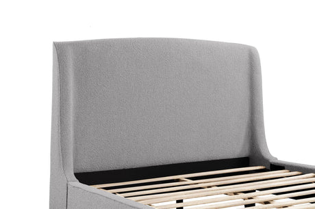 Mosby Upholstered Curved Headboard Eastern King Platform Bed Light Grey 306021Ke - Ella Furniture