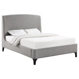 Mosby Upholstered Curved Headboard Eastern King Platform Bed Light Grey 306021Ke - Ella Furniture