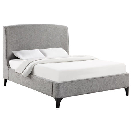 Mosby Upholstered Curved Headboard Eastern King Platform Bed Light Grey 306021Ke - Ella Furniture