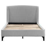 Mosby Upholstered Curved Headboard Eastern King Platform Bed Light Grey 306021Ke - Ella Furniture