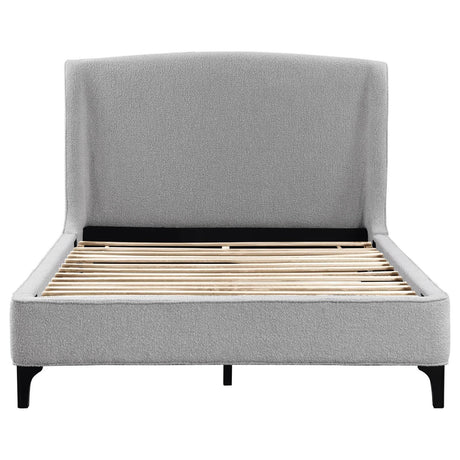 Mosby Upholstered Curved Headboard Eastern King Platform Bed Light Grey 306021Ke - Ella Furniture