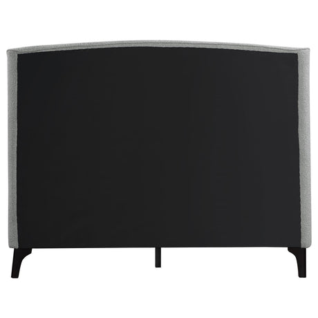 Mosby Upholstered Curved Headboard Eastern King Platform Bed Light Grey 306021Ke - Ella Furniture