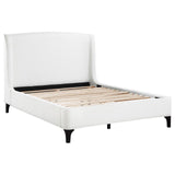 Mosby Upholstered Curved Headboard Eastern King Platform Bed White 306020Ke - Ella Furniture