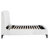Mosby Upholstered Curved Headboard Eastern King Platform Bed White 306020Ke - Ella Furniture