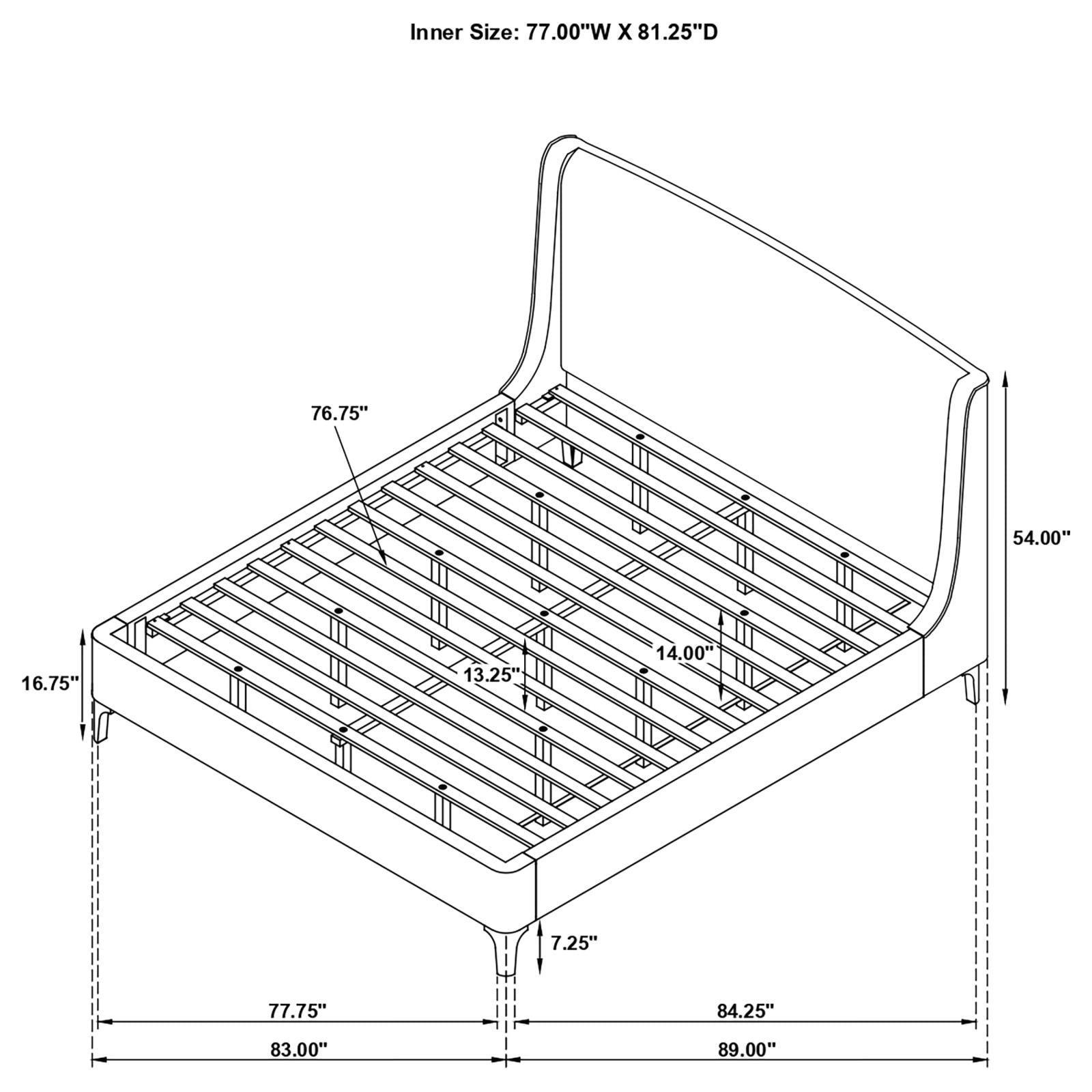 Mosby Upholstered Curved Headboard Eastern King Platform Bed White 306020Ke - Ella Furniture