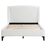Mosby Upholstered Curved Headboard Eastern King Platform Bed White 306020Ke - Ella Furniture