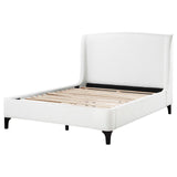 Mosby Upholstered Curved Headboard Eastern King Platform Bed White 306020Ke - Ella Furniture