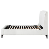 Mosby Upholstered Curved Headboard Eastern King Platform Bed White 306020Ke - Ella Furniture