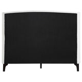 Mosby Upholstered Curved Headboard Eastern King Platform Bed White 306020Ke - Ella Furniture