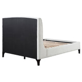 Mosby Upholstered Curved Headboard Eastern King Platform Bed White 306020Ke - Ella Furniture