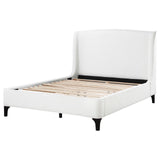 Mosby Upholstered Curved Headboard Queen Platform Bed White 306020Q - Ella Furniture