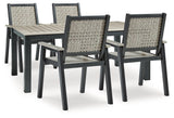 Mount Driftwood/black Valley Outdoor Dining Table And 4 Chairs - Ella Furniture