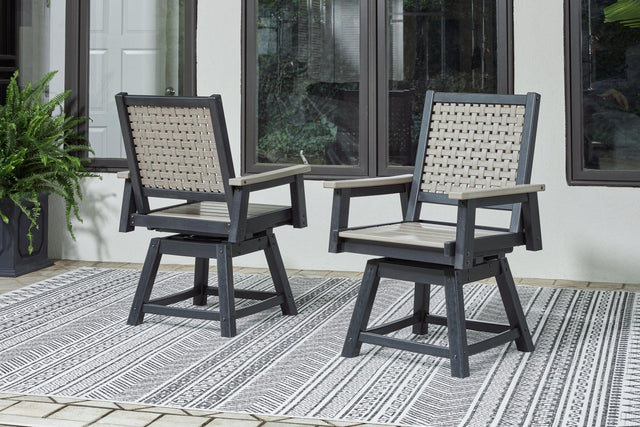 Mount Driftwood/black Valley Outdoor Dining Table And 6 Chairs - Ella Furniture