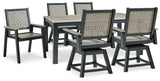 Mount Driftwood/black Valley Outdoor Dining Table And 6 Chairs - Ella Furniture