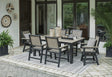 Mount Driftwood/black Valley Outdoor Dining Table And 6 Chairs PKG015415 - P384-625 | P384-604A | P384-603A | P384-603A - Ella Furniture