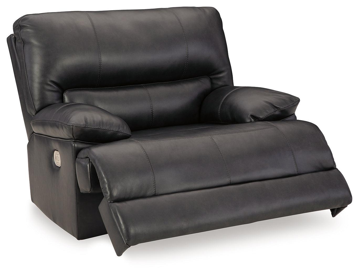 Mountainous Eclipse Leather Power Recliner - Ella Furniture