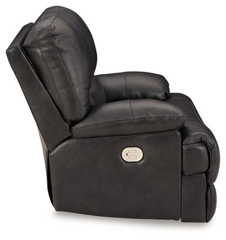 Mountainous Eclipse Leather Power Recliner - Ella Furniture