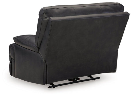 Mountainous Eclipse Leather Power Recliner - Ella Furniture