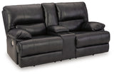 Mountainous Eclipse Leather Power Reclining Loveseat - Ella Furniture
