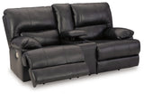 Mountainous Eclipse Leather Power Reclining Loveseat - Ella Furniture
