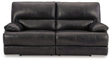 Mountainous Eclipse Leather Power Reclining Sofa - Ella Furniture